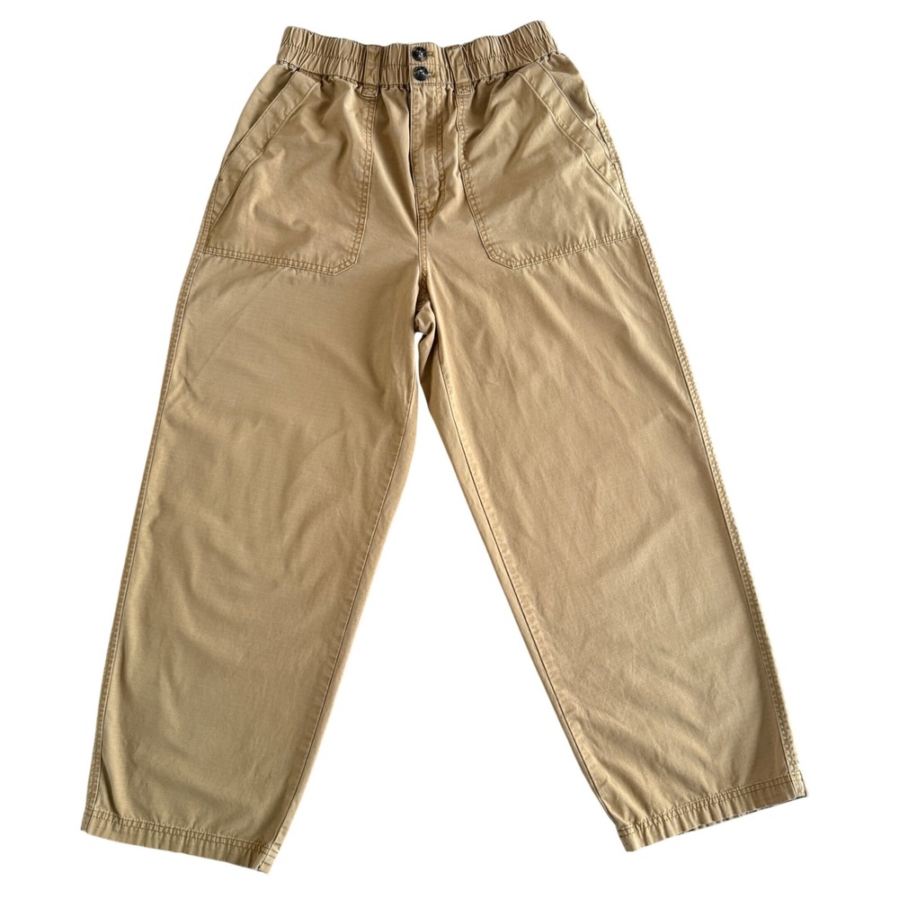 Madewell Tan Khaki Ripstop Cotton Pull On Wide Leg Utility Pants Medium